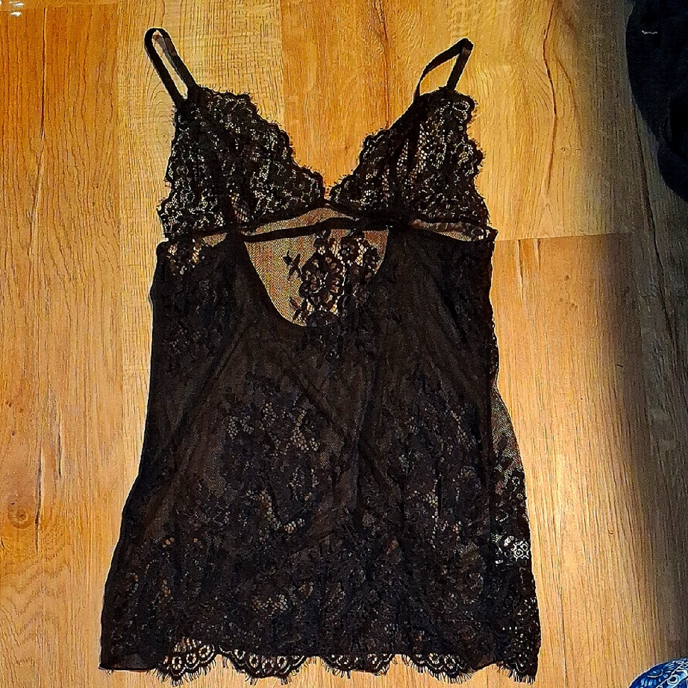 Black Lace Lingerie Slip
